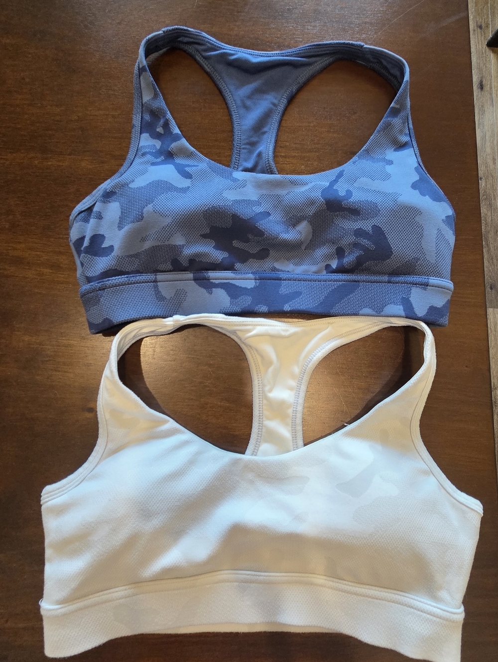 P'tula Blue Camouflage & White Racerback Sports Bras